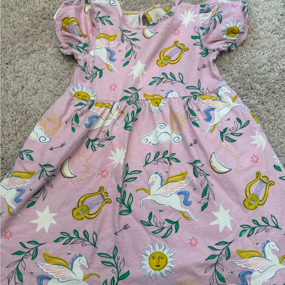Mini Boden Pink Dress with Pegasus Print